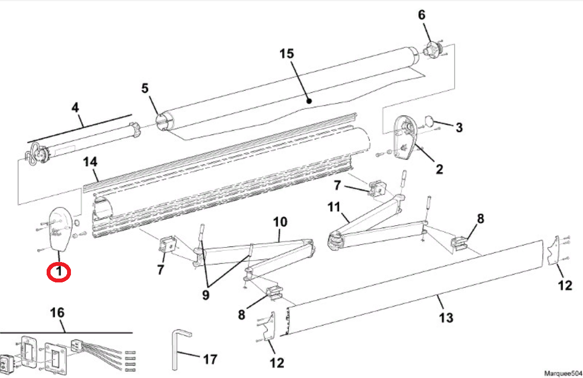Carefree RV Awning End Cap R001660WHT